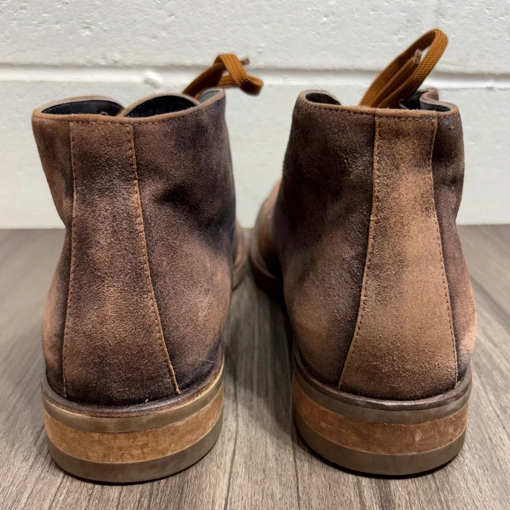 Donald J Pliner Eliot Chukka Boots Men's 8.5M Brown Distressed Suede Italy Boots